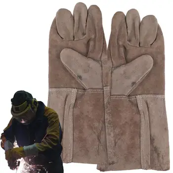 FIERBINTE 1 Pereche din Piele Durabile Sudor Mănuși rezistente la Uzură Anti-Căldură de Lucru Mănuși de protecție Pentru Sudare Metal Scule de Mână