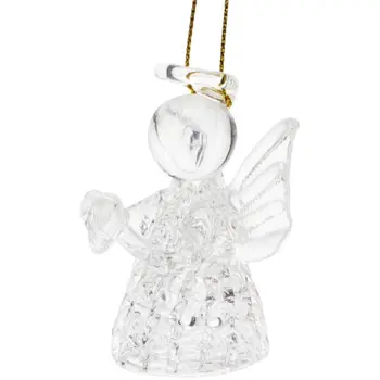 3PCS Transparent Heruvim Sticlă Ornament Pom de Crăciun Agățat de Sticlă Îngeri Păzitori Figurina Pandantive Decor Acasă