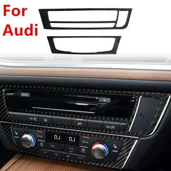 Pentru Audi 2012-2018 A6 S6 C7 A7 S7 Aer Conditionat CD Panoul de Autocolant Fibra de Carbon Autocolant Decorativ de Interior Audi Modificarea