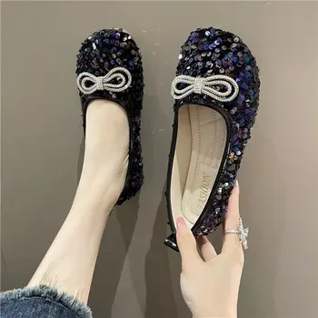 Primavara femei Matlasat Lux Rotund Toe Femei Pantofi Rochie Zapatos De Mujer de Moda Casual Confortabil Pantofi Singur 2023