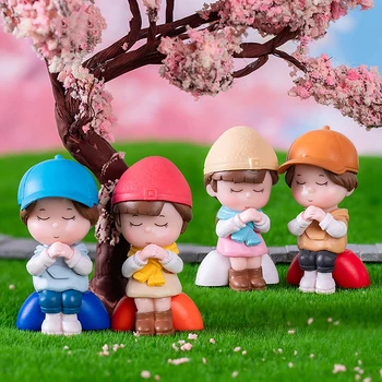 1 buc Mini Drăguț care Doresc Cuplu Papusa Zână Grădină Miniaturi Decor DIY Micro Peisaj Interior Masina tabloul de Bord Figurina Decor Acasă