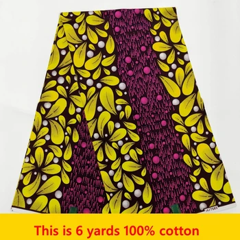 Moale de Buna Calitate African Wax Ankara Printuri textile Pagne Ț Originale 100% Bumbac Material Chestii Batic Nou 6 yarzi Pentru Cusut