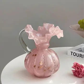 Vaza de flori franceză Retro Home Decor Creativ Sticlă Mâner de Design, Ghivece pentru Plante Versatil Scena Home Decor pentru Camera de zi