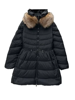 Jos jacheta guler mediu-lung vrac versiune de culoare solidă fermoar design cald și confortabil toamna/Iarna 2023