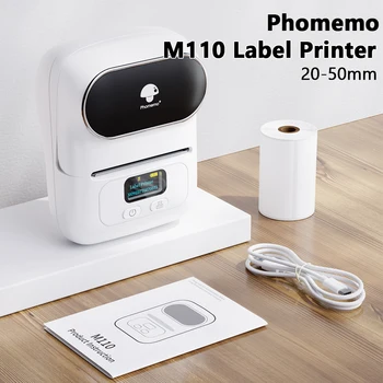 Portabil, Imprimantă de Etichete Phomemo M110 Mini Termică Auto-Adeziv Autocolant Printer Telefon de Buzunar Preț Tag-ul 50mm Eticheta Autocolant Printer