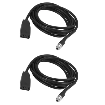 2X Negru de Înaltă Calitate pe 10 Pin 3.5 Mm Jack Priza Auto USB AUX IN Cablu Adaptor Pentru BMW E39 E53 BM54 X5 E46