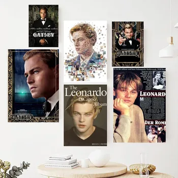 Star de cinema Leonardo Wilhelm DiCaprio Poster Picturi pe Perete Fotografia pentru Camera de zi Interior Pictura Decor Cameră