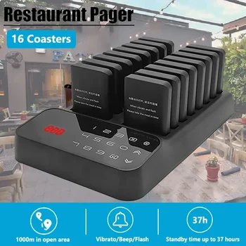 Restaurant Pager Wireless Sistem De Apelare 16 Vibrator Roller-Coastere Buzzer Beep Receptoare Pentru Camion De Alimente Cafea Fast-Food Club Hotel