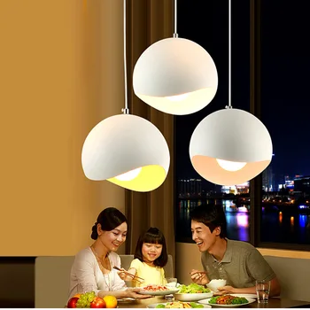 LED Semi Circular Candelabru Decor Sala de Mese Coajă de ou Corpuri de Iluminat Nordic Aluminiu Bar de Cafea Tavan Lămpi Suspendate
