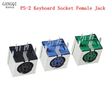 5PCS PS2 Keyboard Priză de sex Feminin Conector Jack 6P/6 Pin PS-2 Mouse-ul Socket PS keyboard mouse-ul priză verde violet negru