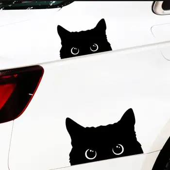 1 bucată Fierbinte Autocolant Auto Accesorii Biata Pisica Fură cu Ochii Mari, Ceas Vinil Car Styling Capac rezistent la apa