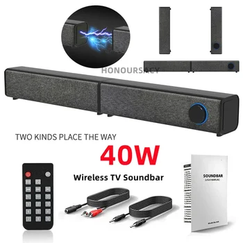 40W Difuzor Bluetooth Audio Portabile, Home Theater Surround Wireless Soundbar TV Detasabil Difuzor PC AUX RCA MP3 Music Player