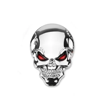 Masina cu Motor de autocolante Autocolante 3D Osul Craniului scuter Autocolant Metal Crom Argintiu Masina Emblema, Insigna Decal