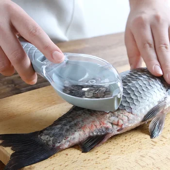 Solzi de pește Răzătoare Racleta Pește Instrument de Curățare Decopertarea Cântare Dispozitiv cu Capac Bucătărie Acasă Gătit Pește Instrument de Instrumente de Bucatarie
